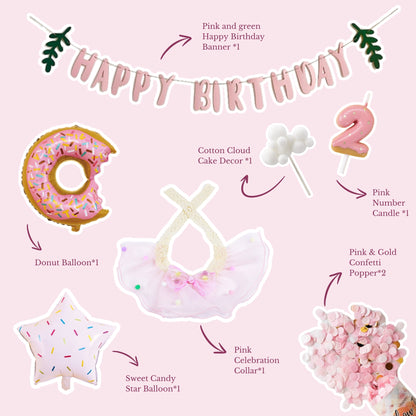 Pink Candy Bliss - Cat and Dog Birthday Party Kit