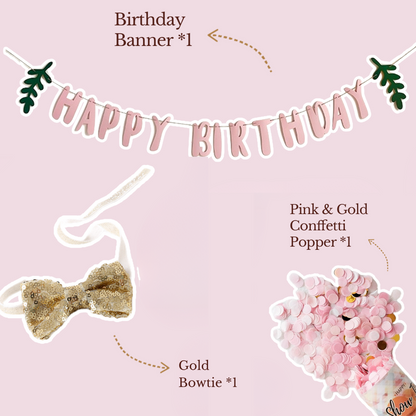 Sweet Pink Birthday Celebration Package for Cats