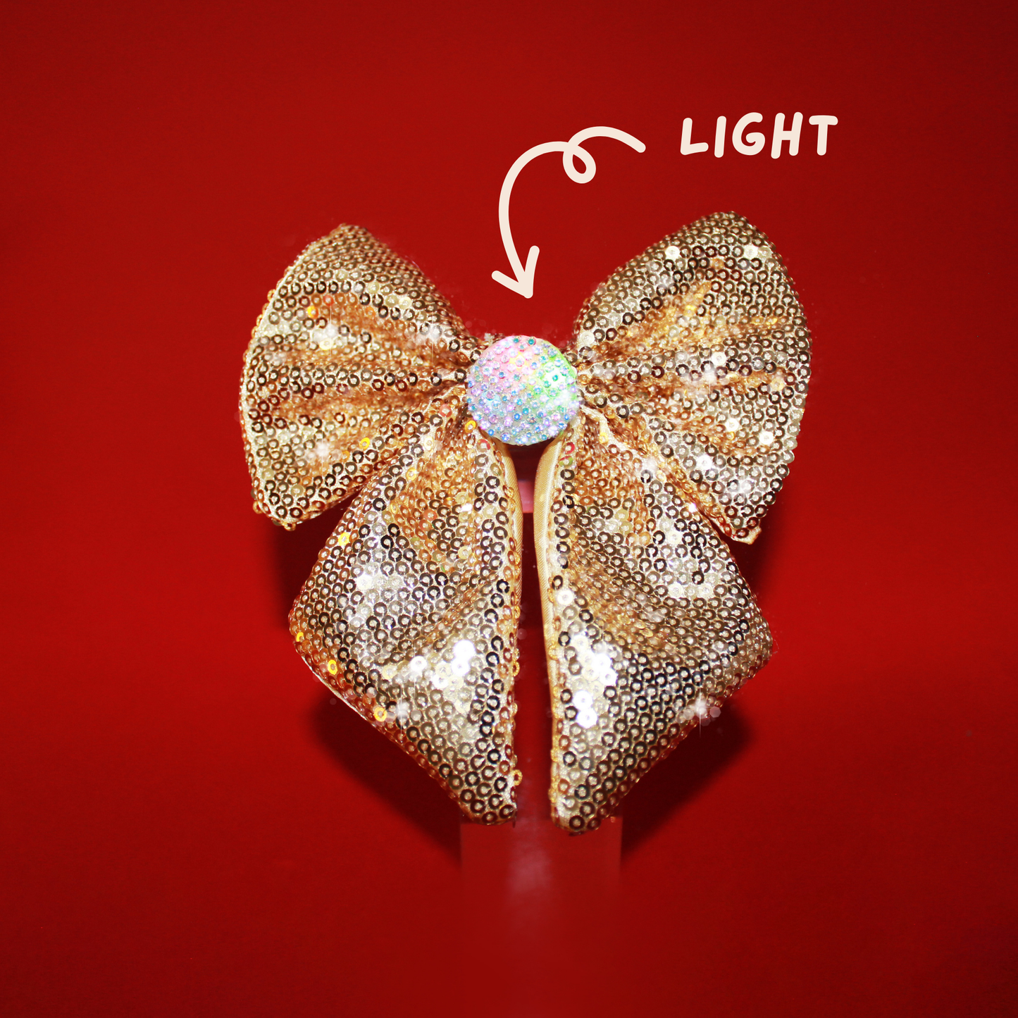 Handmade Gold Sequins lighting bow for Cats and Dogs (Collar + Charm)