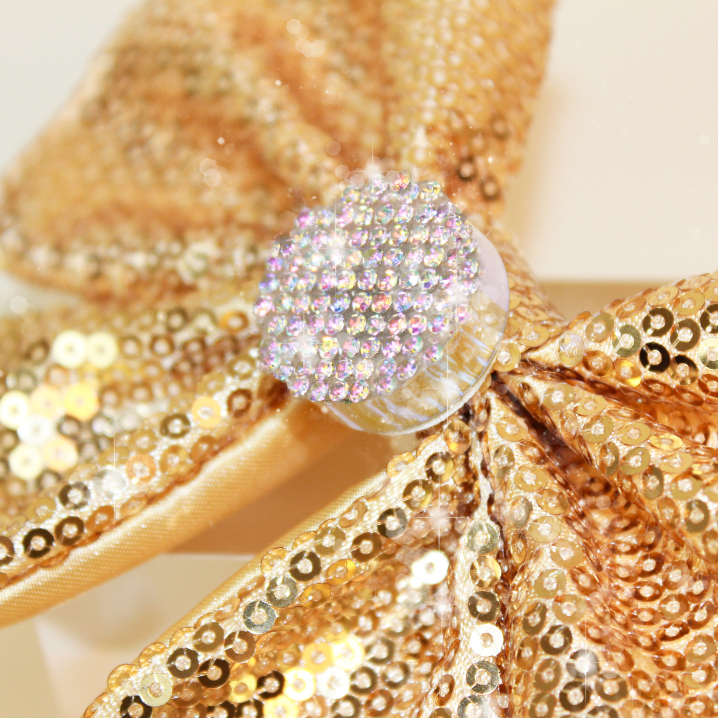 Handmade Gold Sequins lighting bow for Cats and Dogs (Collar + Charm)