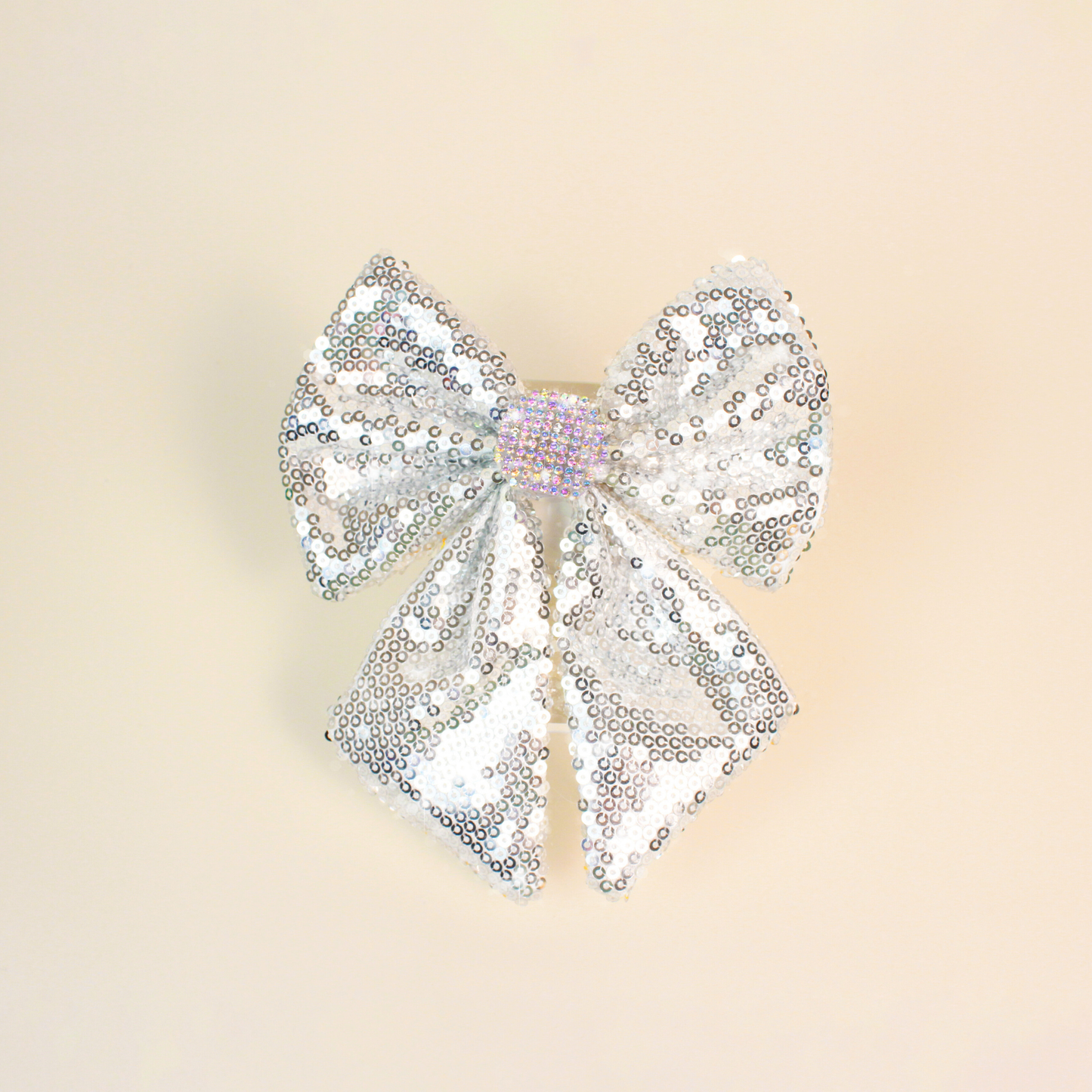 Handmade Silver Sequins lighting bow for Cats and Dogs (Collar + Charm)