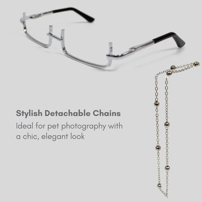 Elegant Half-Frame Glasses for Pets (with handmade Chain)