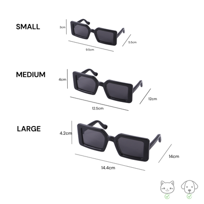 Black Classic Square Sunglasses for Pets