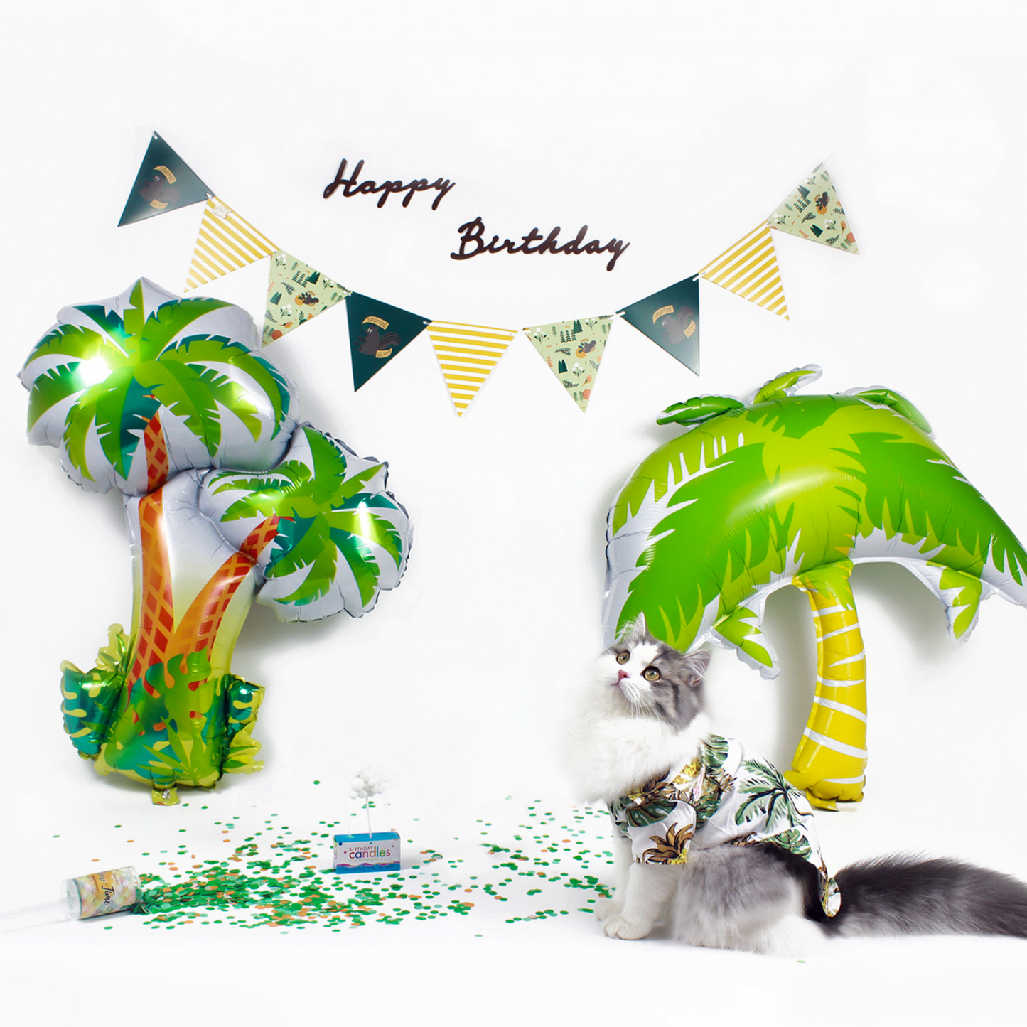 Hawaii Themed- Cat and Dog Birthday Party Kit